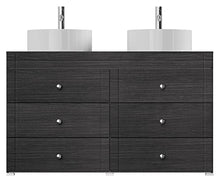 Mobile bagno a terra Memoria Classic antracite venato con lavabi appoggiati