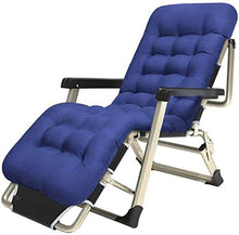 XLYYHZ Sedia Zero Gravity Sedia Zero Gravity ， Lettino Prendisole ， Sedia Pieghevole da Giardino in Metallo Sedia da Ufficio reclinabile per Esterni Rilassante con Cuscini Spessi Blu Chaise Lounger