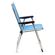 Solenny 50001072725267 50001072725267 - Sedia da spiaggia pieghevole con schienale alto, blu