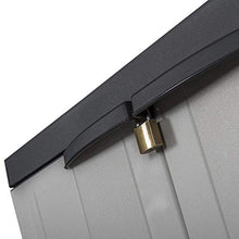 BAKAJI Armadio Armadietto Basso in Plastica ABS 2 Ripiani Regolabili 2 Ante con Chiusura Lucchetto Mobile da Esterno Giardino Terrazzo Colore Grigio Dimensioni 85 x 65 x 37 cm
