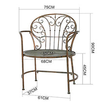 Panchine da giardino in metallo panchine da terrazzo,Panca da balcone per interni con sedile per decorazione da patio retrò,Sedia portico panchina parco con schienale,Doppia panca per il tempo liber