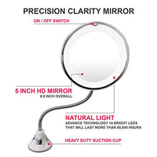Fugift Specchio per il trucco con Luce Led Flessibile 10X Ingrandimento Cosmetico Vanity Specchi per Donne Ragazza Signora Scuola Home Office Trucco Specchio