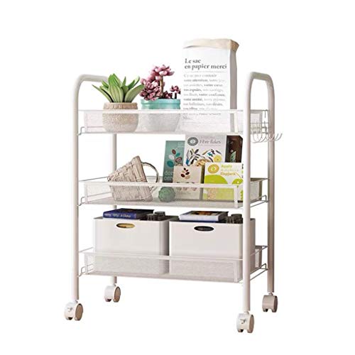Multi-Funzionale Rack Mobile Piano Trolley Rack a Tre Strati Classificazione Grande capacità di archiviazione Adatto a Bagno Camera da Letto Soggiorno Cucina Balcone