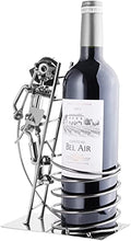 Brubaker Titolare Bottiglia di Vino Supporto Vigile del Fuoco su Scala Oggetto Decorativo Metallo con Biglietto d' Auguri per Vino Regalo