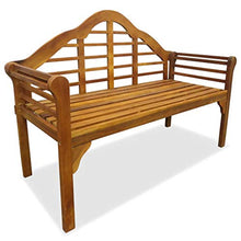 GOTOTOP Panca in legno di acacia per giardino, 2 posti, con schienale 135 x 55 x 95 cm