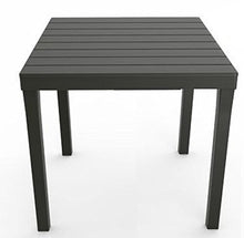 'Tavolo "di plastica da giardino Bali Antracite con piastra in effetto legno, 80 x 80 cm, von IPAE Progarden, made in Europe