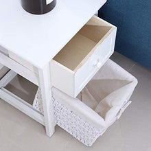 zcyg Comodino Comodini Comodini, 2 Pezzi/Set Comodino Portaoggetti in Legno Naturale con Cassetto E Cestino (Bianco)