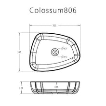 doporro Lavabo da Appoggio, Lavandino Bagno51.1X38.7X12cm, Lavabo da Minerale Fuso Colossum806, Bianco lucido