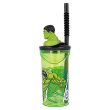 Bicchiere Con Cannuccia E Figura 3d - 360 ml | Avengers Comic Heroes Hulk