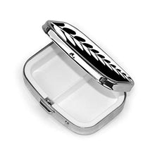 Scatola per pillole quadrata con bandiera NZ argento felce nero e bianco moda pillola organizer da viaggio pillola dispenser per vitamine integratori