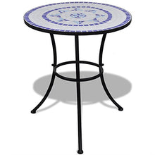 Anself Tavolo in ceramica con mosaico 60 cm blu/bianco