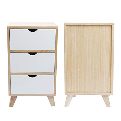 DFGH Comodino, Comodino Semplice con 3 Cassetti Tavolo Notturno Facile Indtallazione per Camera da Letto Indoor
