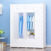 JOISCOPE Guardaroba, Armadio Portatile per Camera da Letto, Scatola di immagazzinaggio, Armadio componibile in plastica con pensili, Bianco(20 cubi)