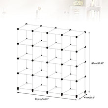 JOISCOPE Armadio Camera da Letto Appendiabiti Portatile, Armadio Guardaroba Componibile con Ante, Armadio Modulare Salvaspazio 16 Cubi