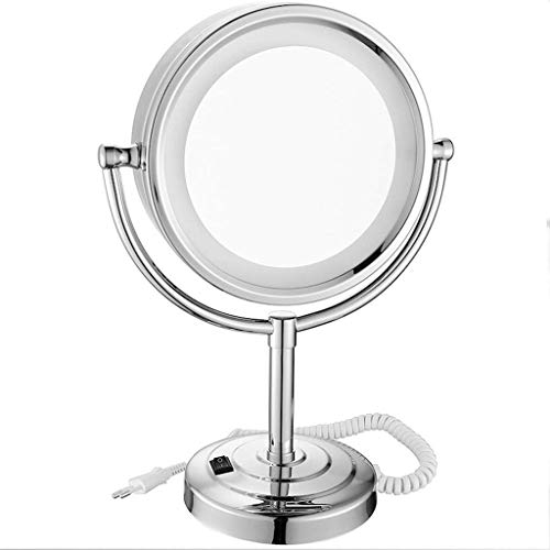 Specchio per Il Trucco, LED da Tavolo Illuminato 8,5 Pollici con Lampada Specchio di Bellezza Lampada da Tavolo A Doppia Faccia Lente d'Ingrandimento 3X (Dimensioni: 8,5 Pollici 3 X)