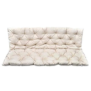 Cuscini per Dondolo 150 cm Cuscino Imbottito per Giardino Esterno per Dondolo,Cuscino per Panca a 2-4 Posti,Cuscini per divani,Cuscini per poltrone,150 x 98 cm,Crem