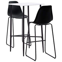 Tidyard Set 3 pz da Bar, Set Tavolino Bar, Set di Mobili da Balcone, Set di Mobili per Cucina, Set Bar per la Casa, Set Tavolo Quadrato e 2 Sedie da Bar Alti in Plastica