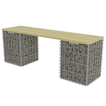 Tidyard Giardino Panchina Gabbione,Panchina di Alta Qualitá con Gabbione 120 cm Acciaio Zincato e Legno Pino FSC