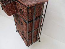 fantasie d oriente Comodino CASSETTIERA Rattan Vimini 6 CASSETTI CM 38X20X65 H