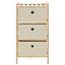 Festnight Armadietti con 6 Cesti, Comò e Cassettiere in Tessuto e Legno di Cedro Beige 2 pz