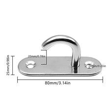 2 Pezzi Ganci Soffitto in Acciaio Inossidabile Ganci Aperti Pad Occhi Piatto Gancio a Soffitto per Sartiame Barca, Altalena Amaca, Hardware di Coperta Marina