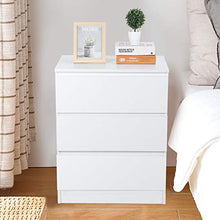 Dsrgwe Comodini Tavolo Notturno 3 Cassetti Cabinetto Comodino Comodino Alto Lucido per Camera da Letto Mobili Bianchi