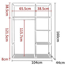 JHDDP3. Semplice Armadio, Armadio Portatile Armadio con stoccaggio Camera da Letto con Tessuto Non Tessuto-Rosso (Color : Coffee)