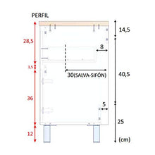 ARKITMOBEL Mobile da Bagno con 2 Ante e 1 cassetto, modulo lavabo, Modello Ona, Finitura Bianca Lucida e Rovere Alaska, Dimensioni: 81 cm (Larghezza) x 80 cm (Altezza) x 46 cm (profondità)