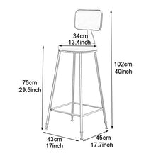 ZEH Sedia da Pranzo, Cuscini braccioli, seggiolone, Sgabello Sgabello da Bar a Domicilio for la Cucina Breakfast Cafe High Sgabello con Schienale e poggiapiedi FACAI (Color : 65cm, Size : 75Cm)