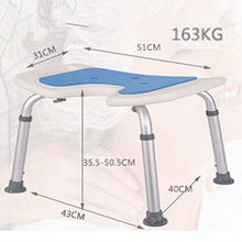 Sgabello da Bagno Antiscivolo, Sgabello da Doccia A Forma di U in Gomma Antiscivolo in Lega di Alluminio Sedia da Vasca Adatta for Anziani Blu, Sedile da Doccia Sgabello Vasca da Bagno