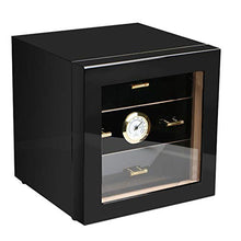 Cigar Box, Cigar Humidor Legno di Cedro Cigar Box Tre Strati di Nero può Contenere 50 Alta qualità (Size : 22x24x24cm)