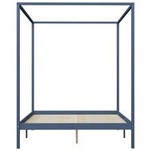 FAMIROSA Giroletto con Baldacchino 2 Cassetti Grigio in Pino 180x200 cm