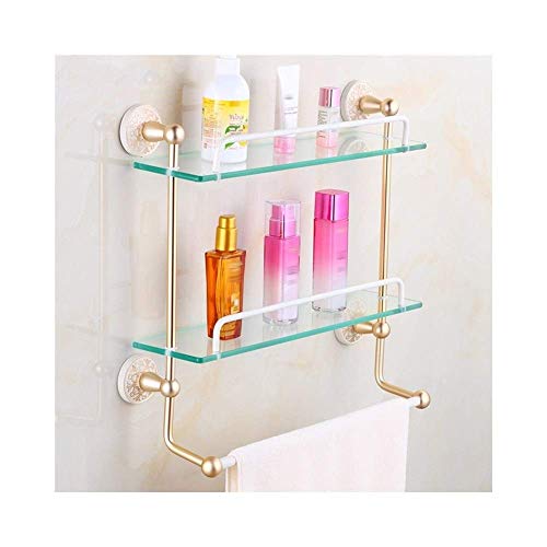 NHLBD Mensola da Bagno, mensola portaoggetti - 2 Livello Bagno ripiano Doccia Caddy Rettangolare ripiano for Doccia in Camera con Portasciugamano partizione Bagno