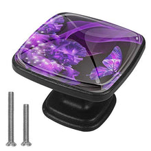 Farfalle e fiori viola 4 PCS Pomelli per Porta, Pomolo per Mobile, Pomelli per Mobili con Viti, Maniglia per Armadietto, Pomelli per Porta, Pomelli per Cassetti per Porta, Armadio, Cassetto e Credenza