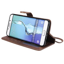 Bear Village Cover Galaxy S6 Edge Plus, Custodia Premium Flip Custodia per Samsung Galaxy S6 Edge Plus, Custodia con Porta Carte e Chiusura Magnetica, Marrone