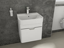 Aqua Bagno Set di mobili da bagno Piccolo, con mobiletto da bagno, in ceramica, 48 cm, colore: bianco
