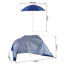 Outsunny Ombrellone Tenda Parasole 2 in 1 da Giardino Spiaggia Protezione UV 50 in Poliestere Ferro con Borsa di Trasporto 210x 222cm