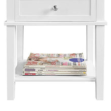 Yaheetech Comodino Camera da Letto Comodino Bianco con 2 Cassetti in Legno Tavolino Lato da Divano Salotto Soggiorno 45 x 35 x 61 cm