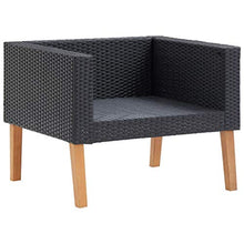 vidaXL Divano da Giardino Singolo con Cuscini Sofà Dormeuse Chaise Longue Poltrona Salotto Esterno Divanetto Canapè Arredo in Polyrattan Nero