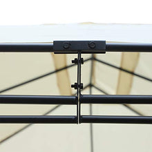Outsunny Gazebo da Giardino 4x3M 6 Pareti Rimovibili Poliestere 400 x 300 x 255 cm Crema