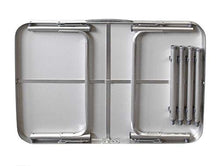Vetrineinrete® Tavolo per Picnic 90x60x70 cm in Alluminio per Giardino Campeggio Camper con Piedi Removibili Manico per Il Trasporto P19