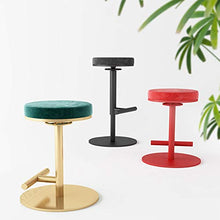 TopJiä Girevole Sgabello Rotondo con Poggiapiedi,Bar Sgabello Regolabile da Bar Seggiola da Bar,Metallo Framework Velluto Tessuto Sedia Cucina,per Ristorante Bar Cucina Caffetterie