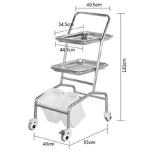 Carrello medico a Tre Strati Ispessito Medico con Il Carrello della chirurgia dello Strumento del Vassoio, Automobile di Registrazione dell'infermiere, Veicolo di Cura di Consegna dell'attrezzatura