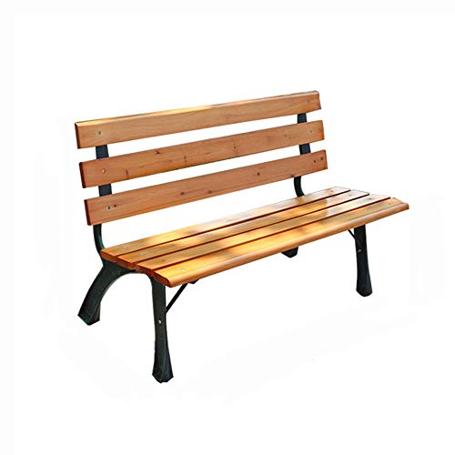 Household Products Panchina da Giardino panchina, panchina da Patio in Legno massello con Schienale anticorrosivo e panchina da Giardino per Giardino/Veranda/Balcone