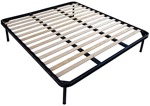 DOLCI SOGNI Rete Matrimoniale 160x190 Rinforzata con Doppia Barra in Ferro, Massimo Sostegno, Supporti per Doghe Letto Matrimoniale, Struttura Letto Matrimoniale 160x190, 100% Made in Italy