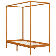 SKM Giroletto con Baldacchino 2 Cassetti in Legno di Pino 90x200 cm (31.4kg) Marrone-0537