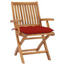 vidaXL Sedie da Giardino 2 pz con Cuscini Rossi Massello di Teak
