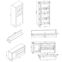 Homeface Ancona VB-01 - Set di 4 pareti per soggiorno, 4 pezzi, in rovere Grandson