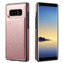 Suhctup Compatibile con Custodia Samsung Galaxy Note 8 pelle,Cover Samsung Galaxy Note 8 con Interno Morbida TPU,Porta Carte Slot e Antiurto Flip Wallet [Chiusura Magnetica] Protettiva Case (Oro rosa)