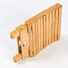 SANGDA Sgabello pieghevole in bambù, in legno, per bagno, doccia, casa, portatile, pieghevole, per la doccia, da barba e doccia, per giardino, bagno, balcone, spa